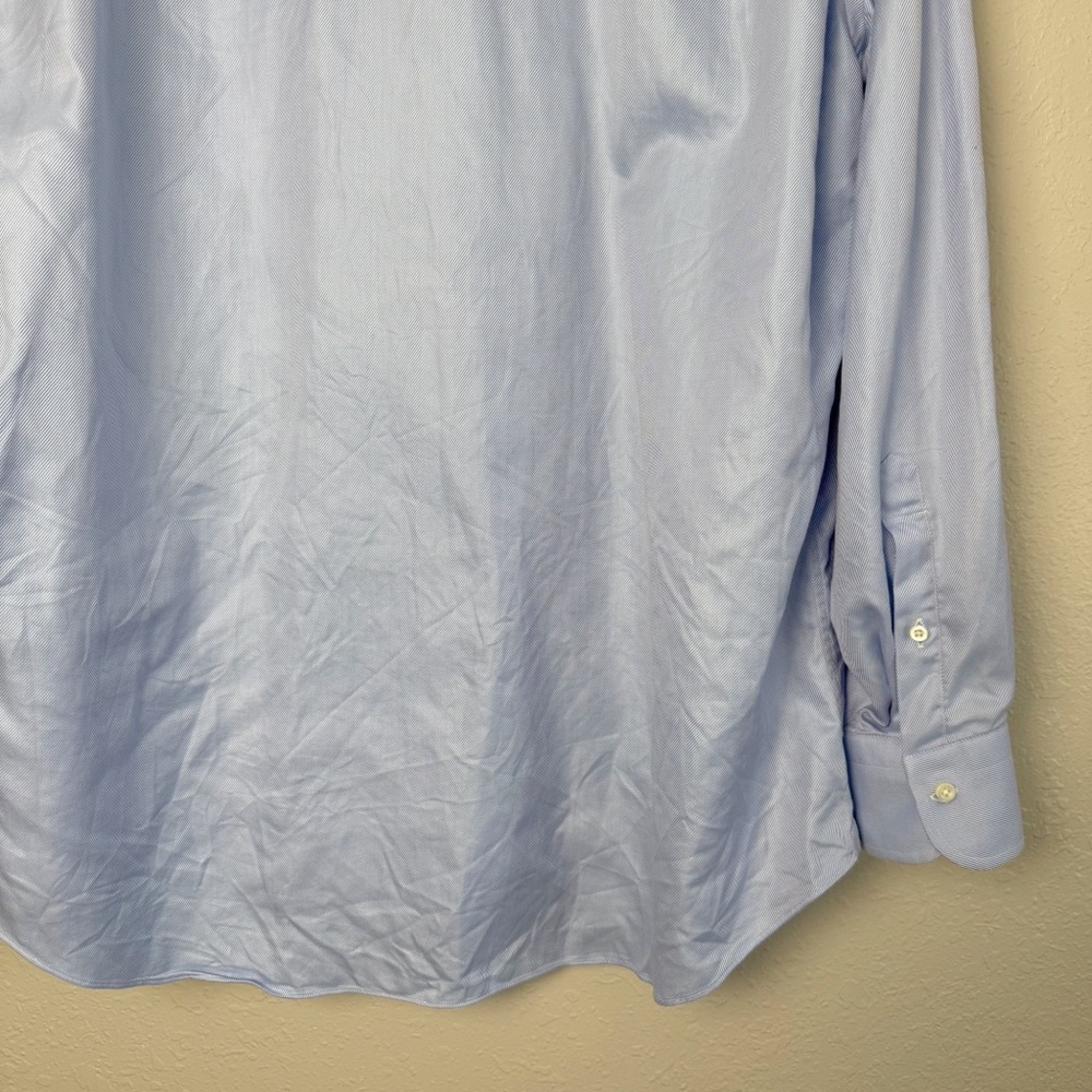 Ermenegildo Zegna blue white stripe button down dress shirt 17.5 - Picture 7 of 9